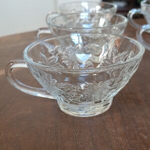 Princess House Fantasia Clear Glass Teacup Set Of 6